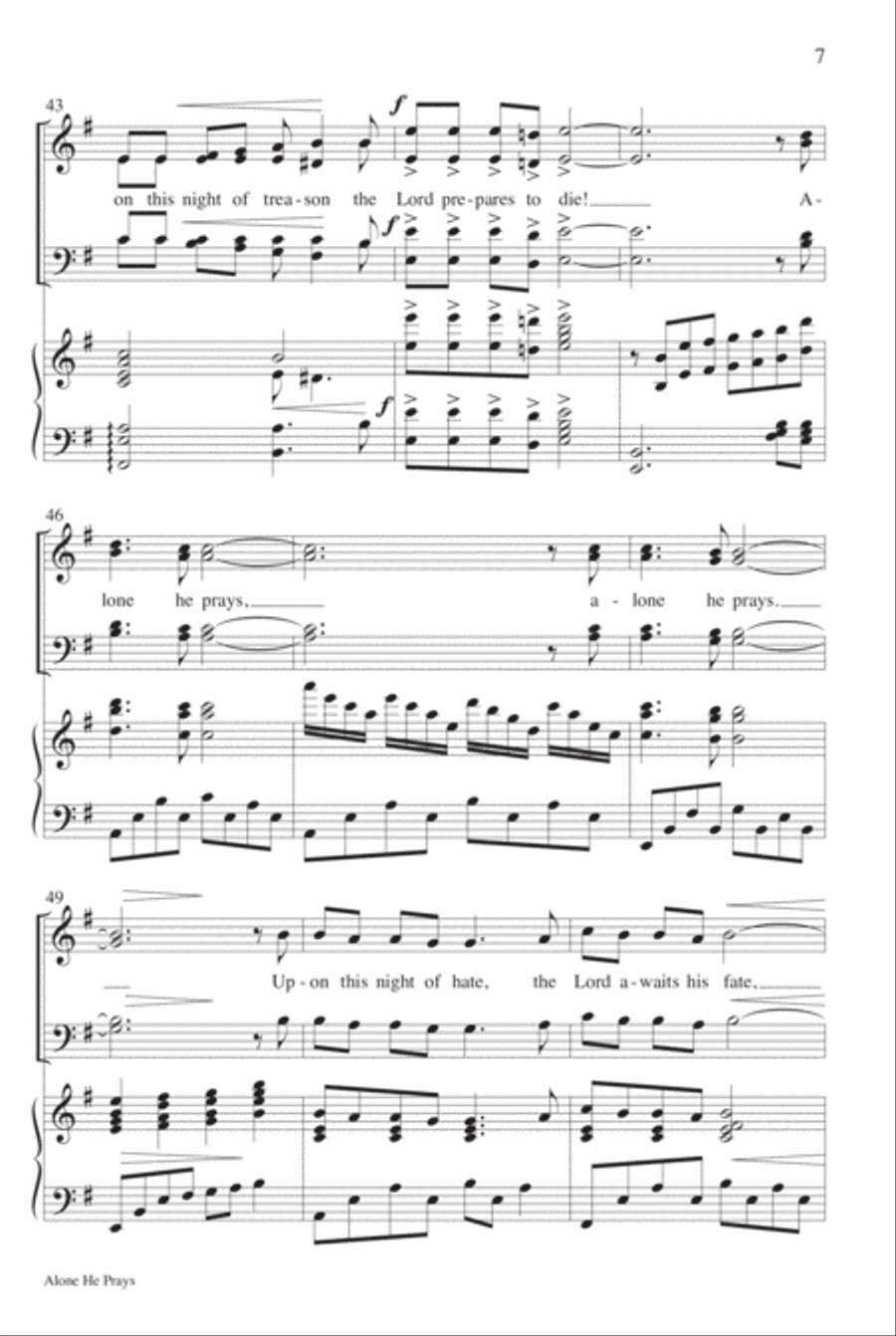Alone He Prays 4-Part scores gallery preview page 8