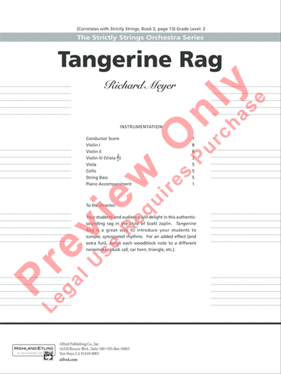 Tangerine Rag String Orchestra scores gallery preview page 2