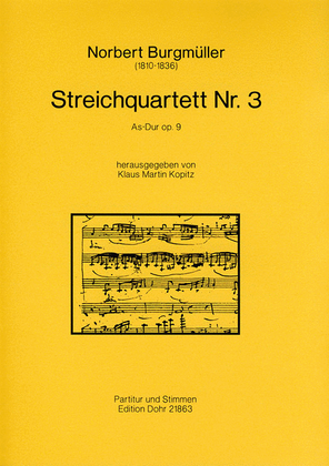 Book cover for Streichquartett Nr. 3 As-Dur op. 9 (1826)