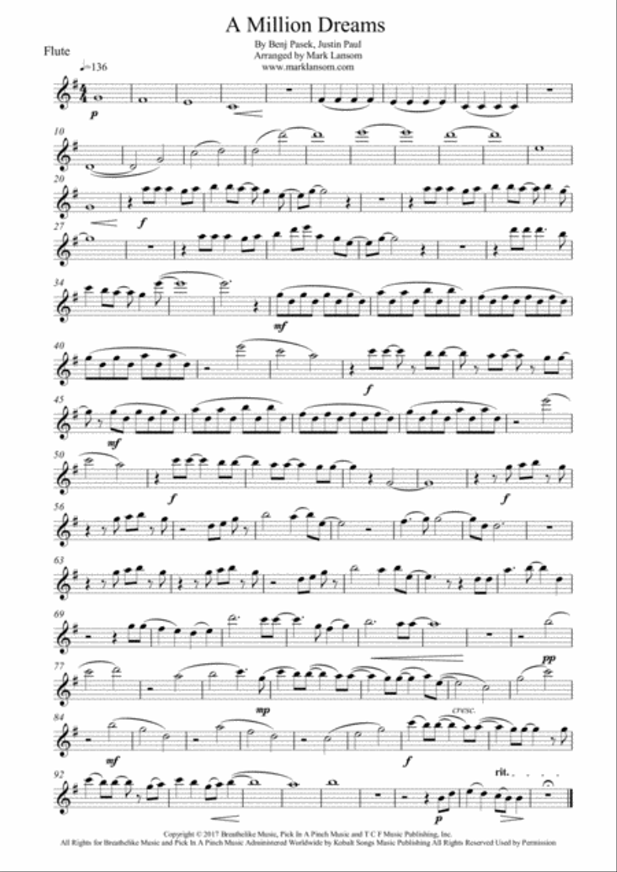 A Million Dreams Small Ensemble scores gallery preview page 5