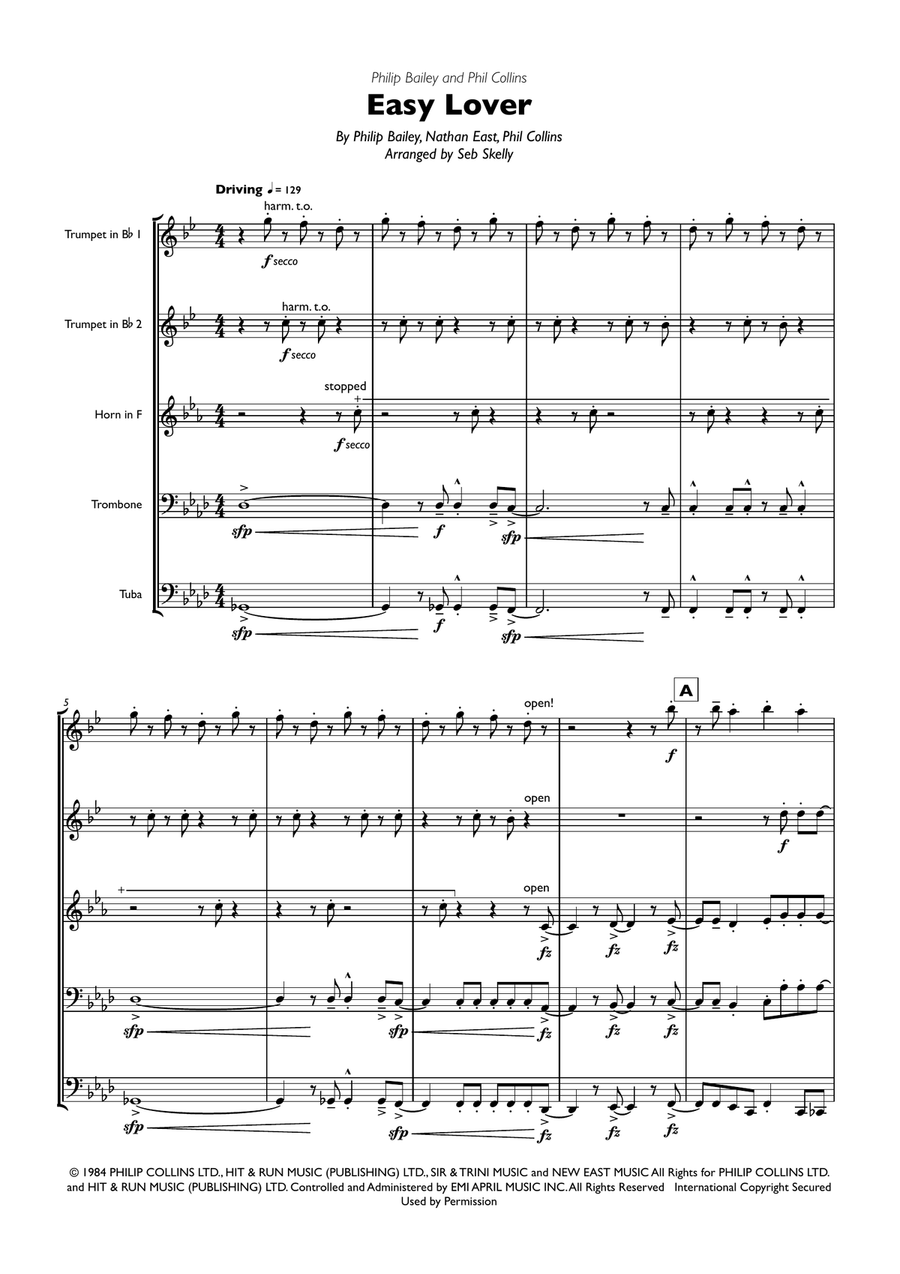 Easy Lover Brass Ensemble scores gallery preview page 1