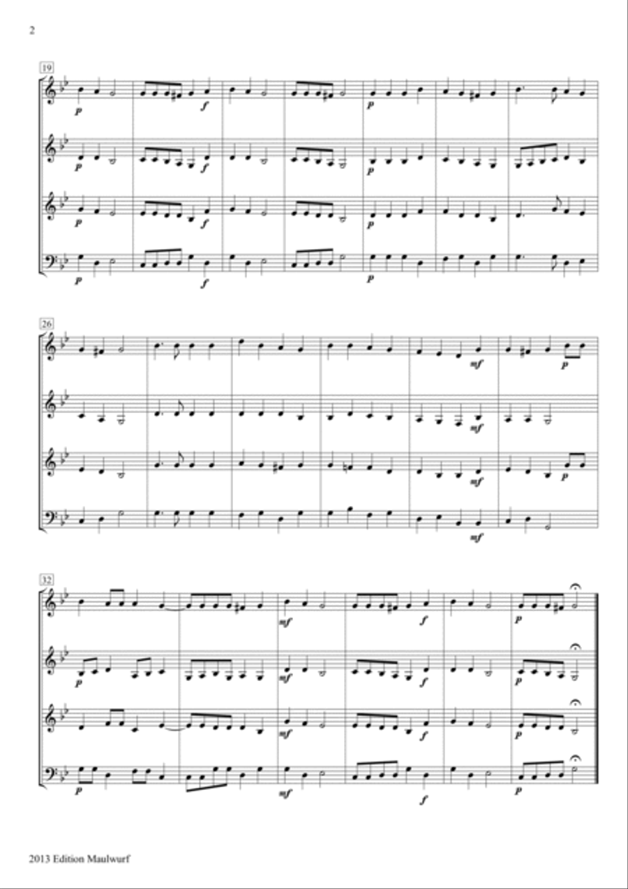 La La La Je ne l’ose dire Brass Quartet scores gallery preview page 2