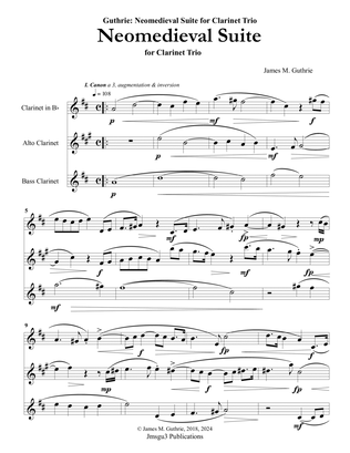 Guthrie: Neomedieval Suite for Clarinet, Alto Clarinet & Bass Clarinet