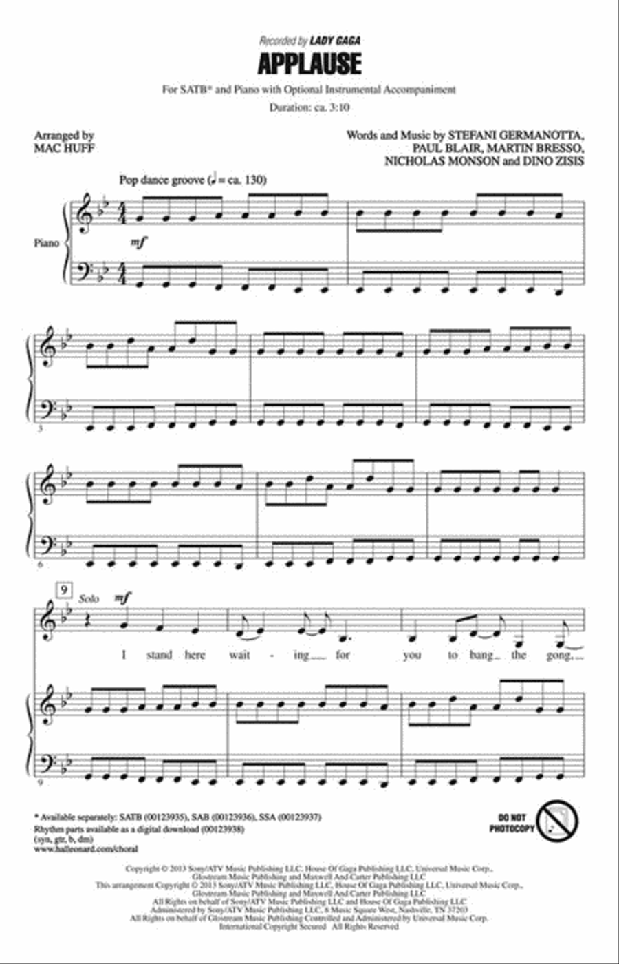 Applause 4-Part scores gallery preview page 2