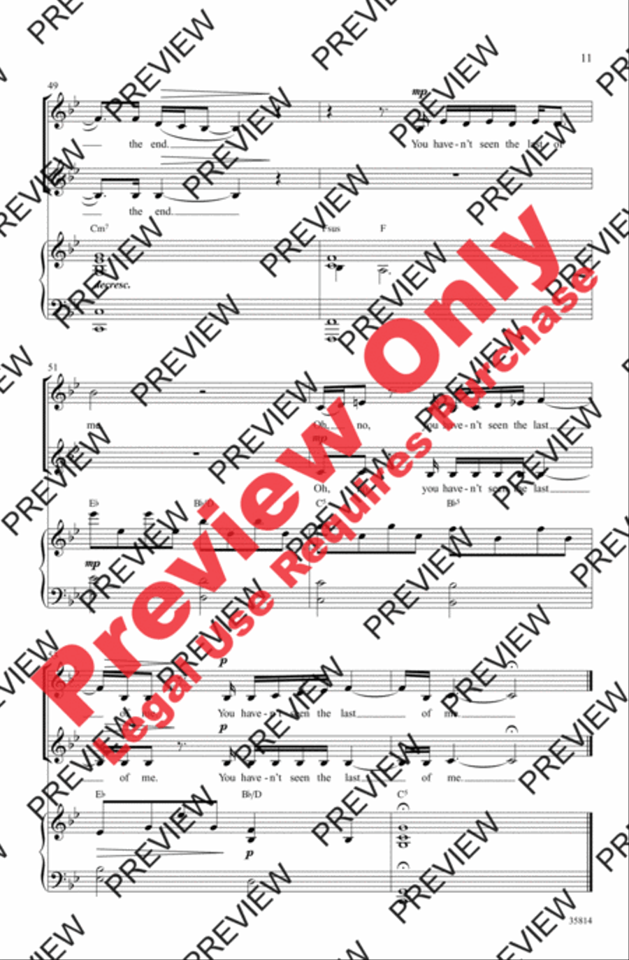 You Haven't Seen the Last of Me Women's Choir scores gallery preview page 10