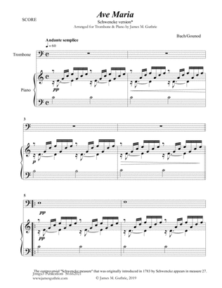 Bach-Gounod: Ave Maria, Schwencke version for Trombone & Piano