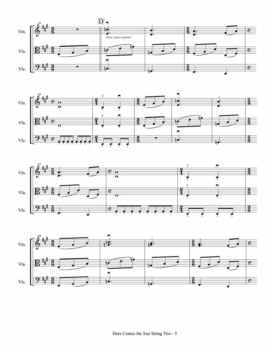 Here Comes The Sun String Trio scores gallery preview page 6