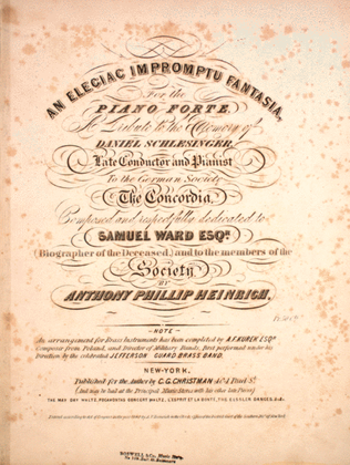 Book cover for An Elegiac Impromptu Fantasia for the Piano Forte