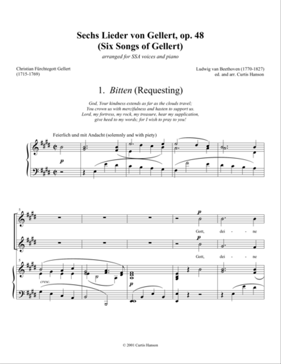 Gellertlieder (SSA) SSA scores gallery preview page 1