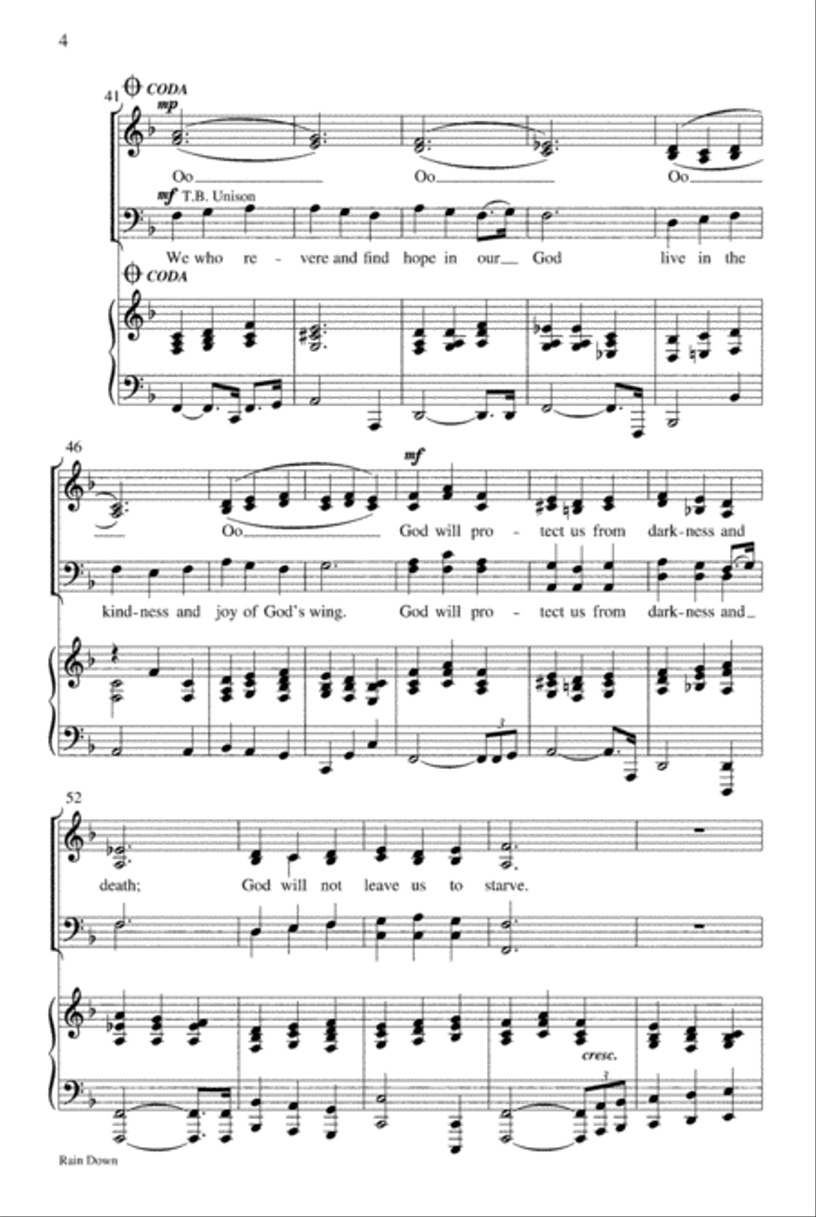 Rain Down Rain Down 4-Part scores gallery preview page 4
