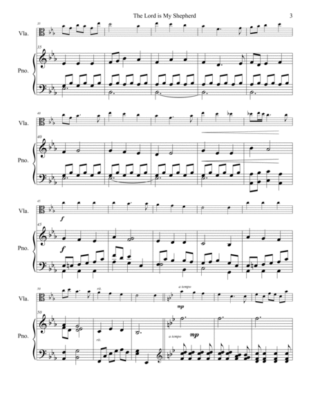 The Lord is My Shepherd viola solo with piano image number null