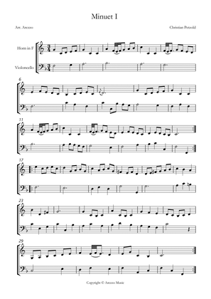 bach bwv anh 114 minuet in g french horn and Cello sheet music