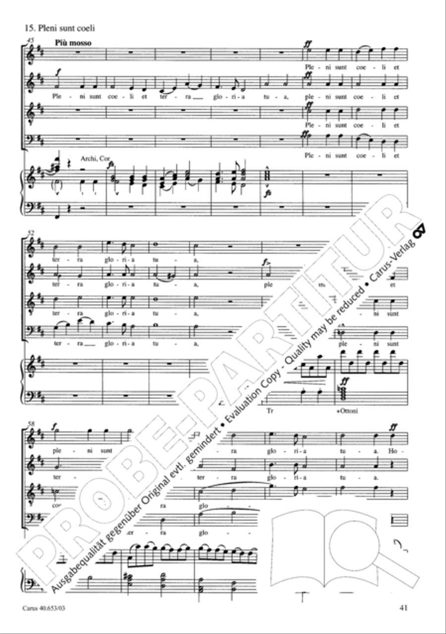 Mass in D Major (Missa in D) 4-Part scores gallery preview page 42