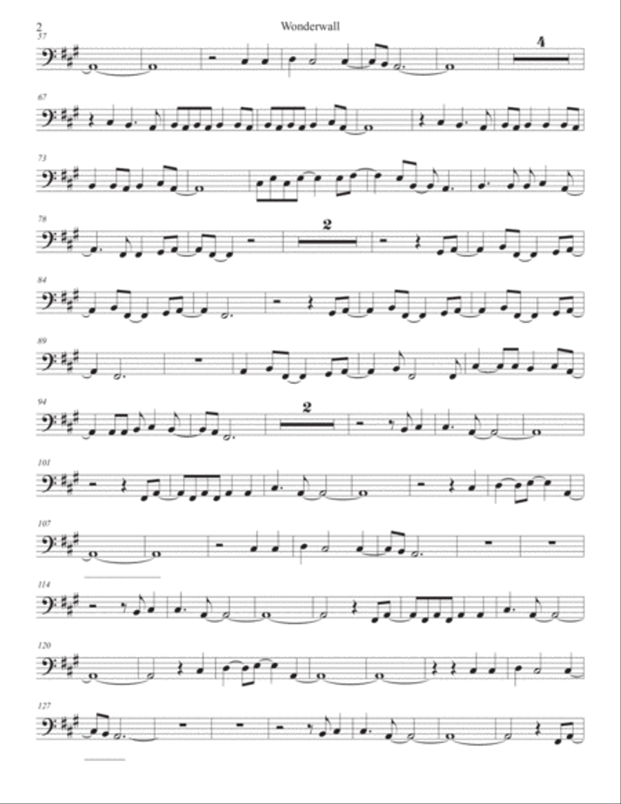 Wonderwall Tuba scores gallery preview page 2