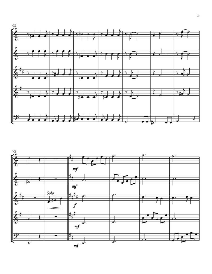 Morning Has Broken Woodwind Quintet scores gallery preview page 5