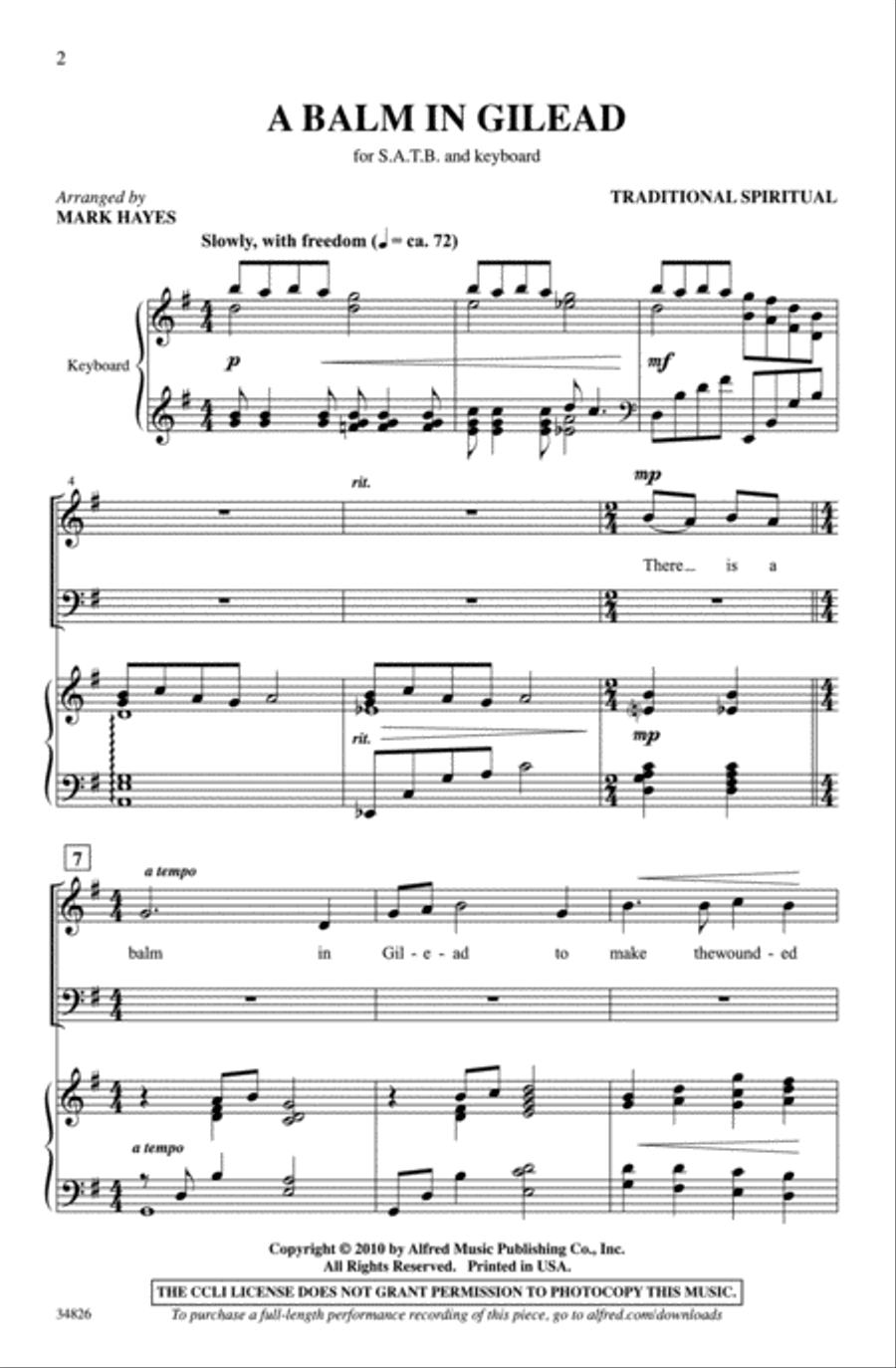Balm in Gilead 4-Part scores gallery preview page 2