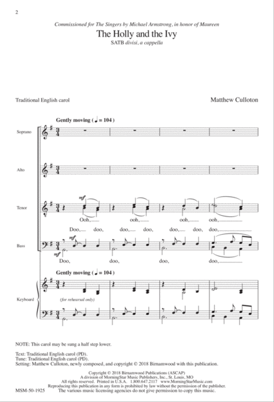 The Holly and the Ivy Divisi scores gallery preview page 2