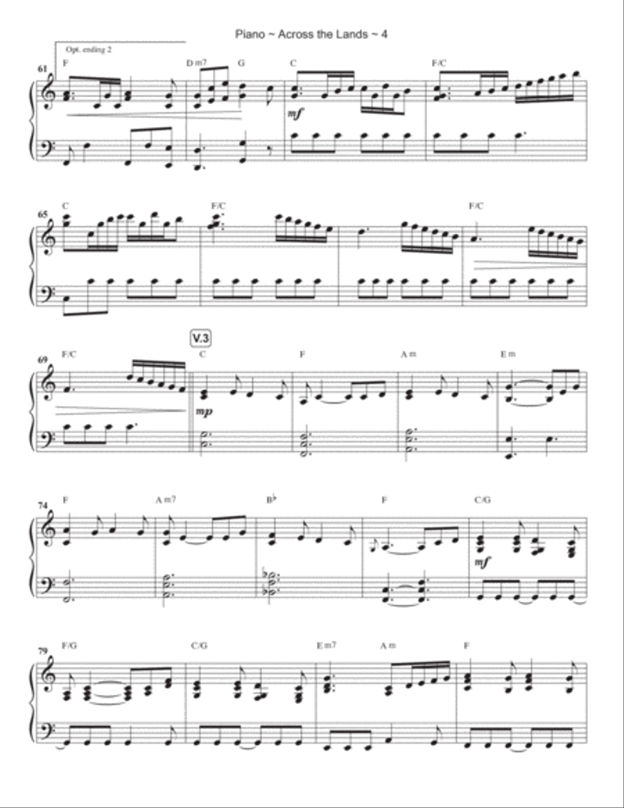 Across The Lands You're The Word Of God Piano Solo scores gallery preview page 5