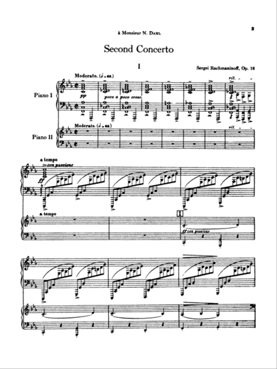 Rachmaninoff: Piano Concerto No. 2 in C Minor, Op. 18 Piano scores gallery preview page 1