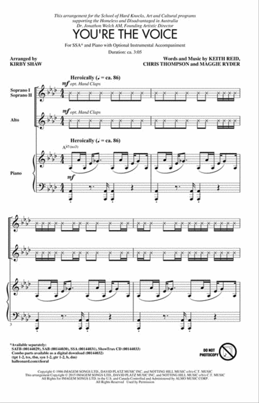 You're the Voice You're the Voice SSA scores gallery preview page 2