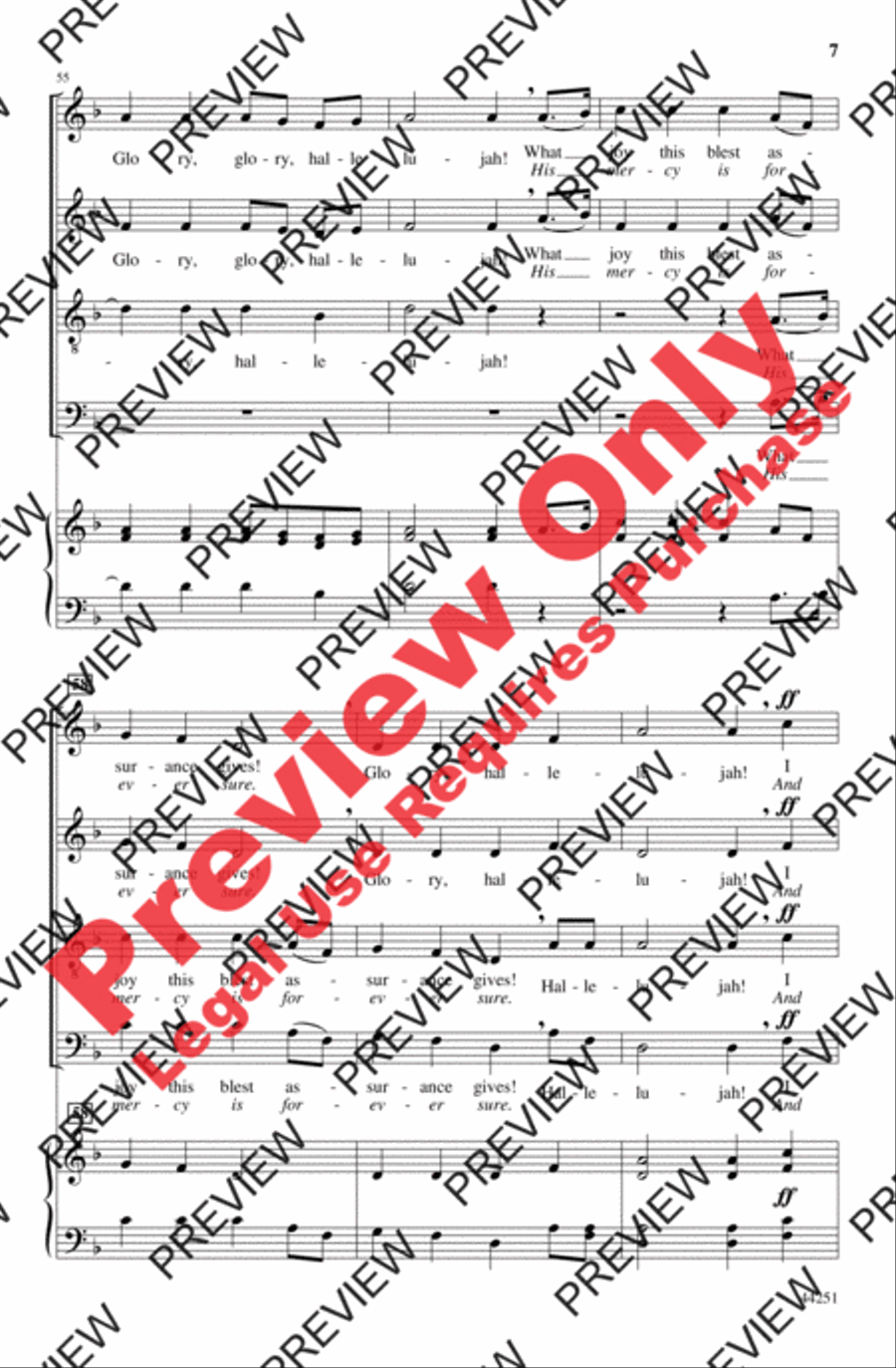 I Know That My Redeemer Lives 4-Part scores gallery preview page 7