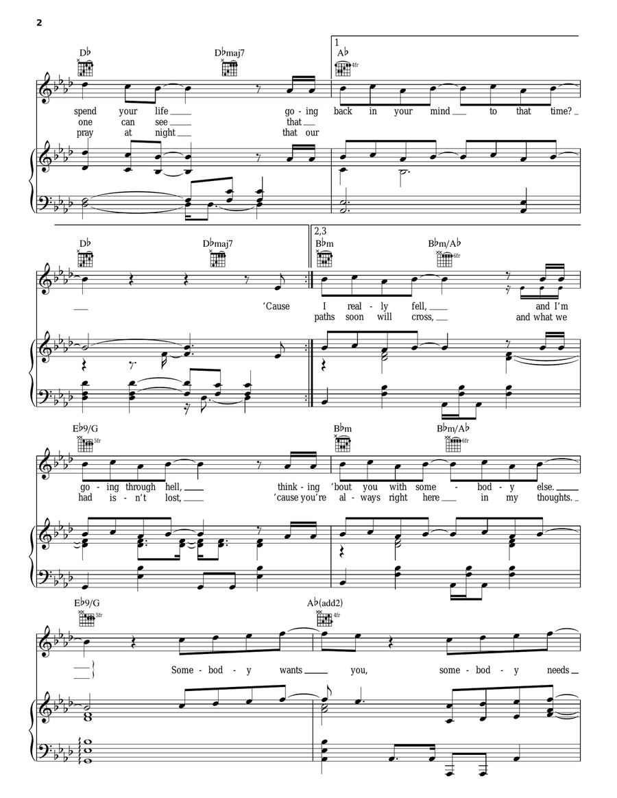 Somebody's Me Piano, Vocal, Guitar scores gallery preview page 2