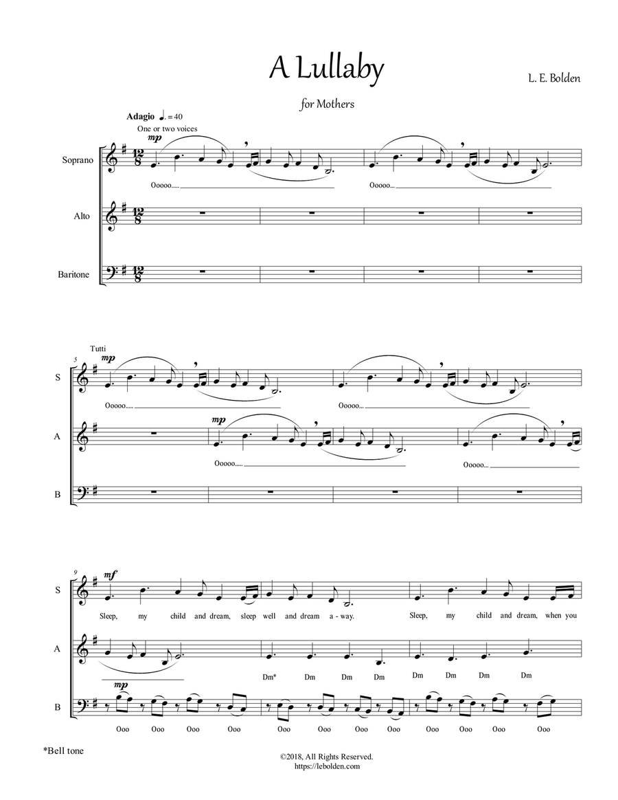 A Lullaby 3-Part scores gallery preview page 3