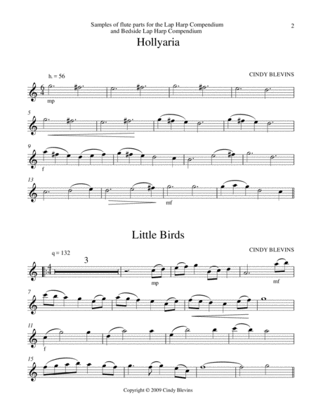 Flute Parts! For the Lap Harp Compendium and Bedside Lap Harp Compendium. Instant Ensembles!