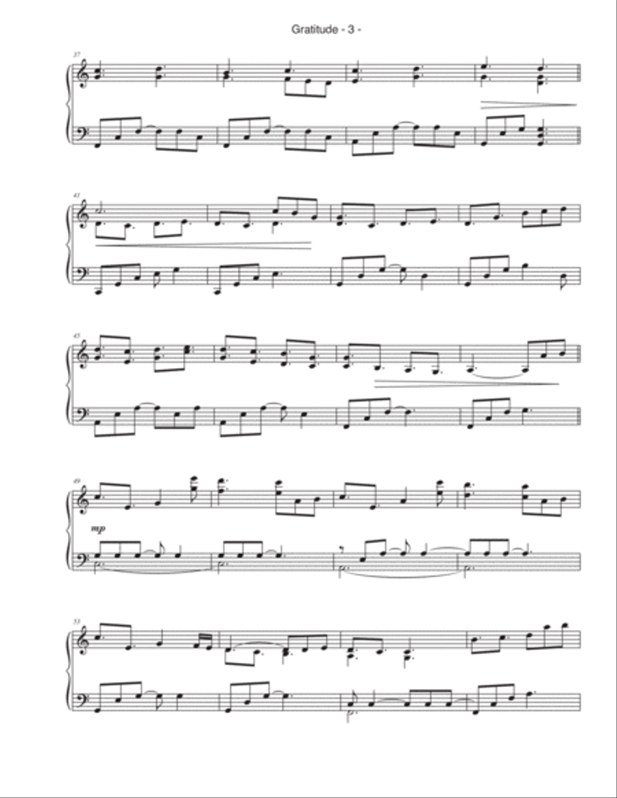 Gratitude Piano Solo scores gallery preview page 3