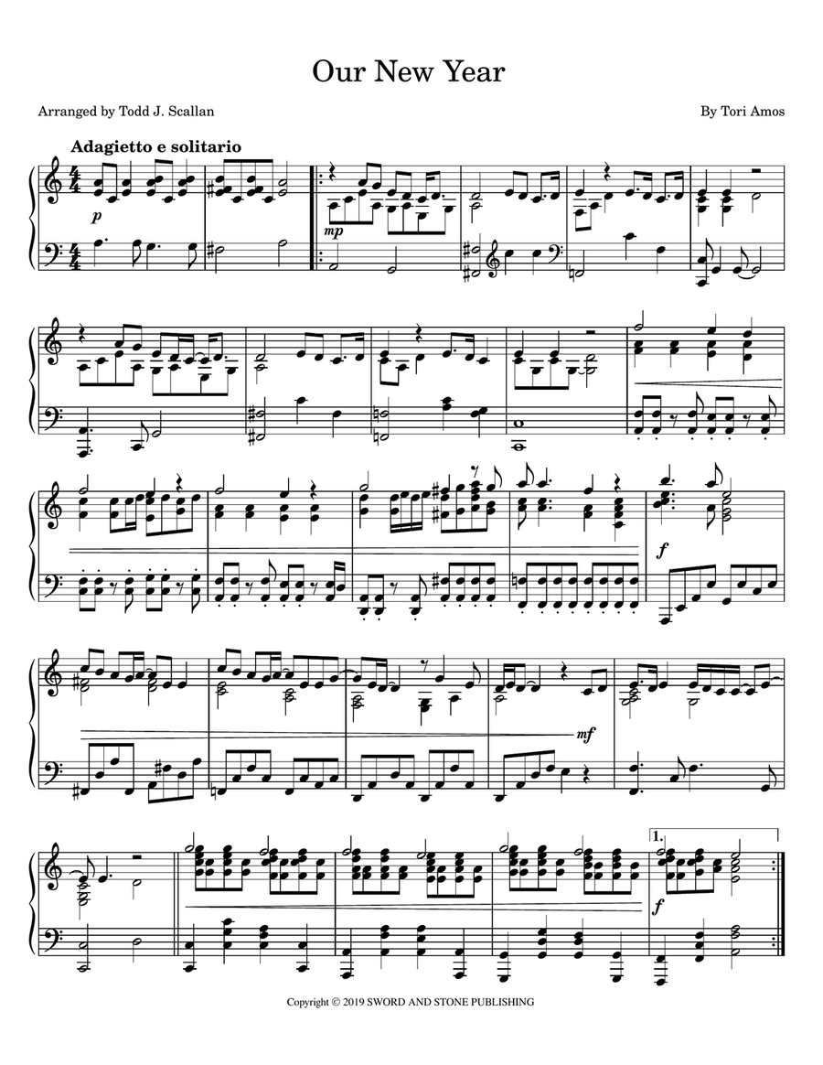 Our New Year Piano Solo scores gallery preview page 1