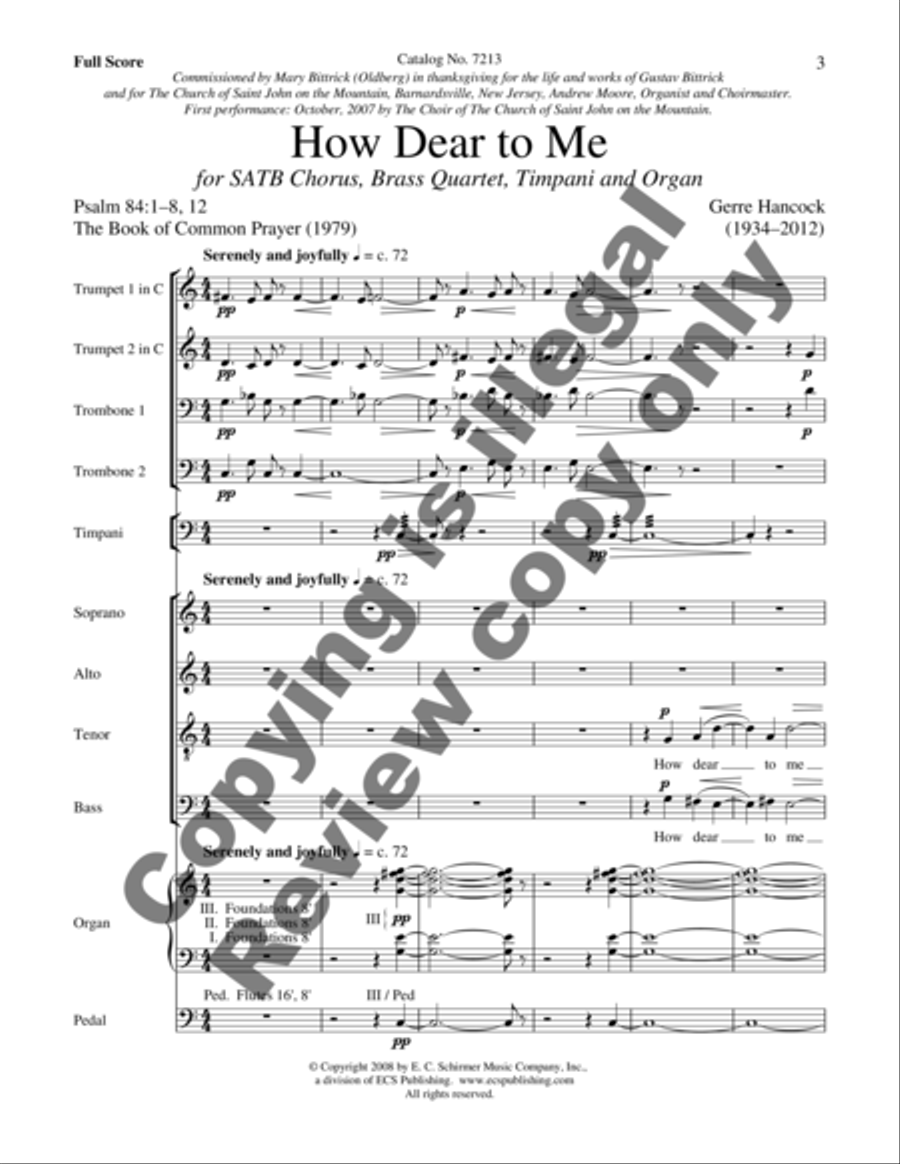How Dear to Me (Full Score) Choir scores gallery preview page 8