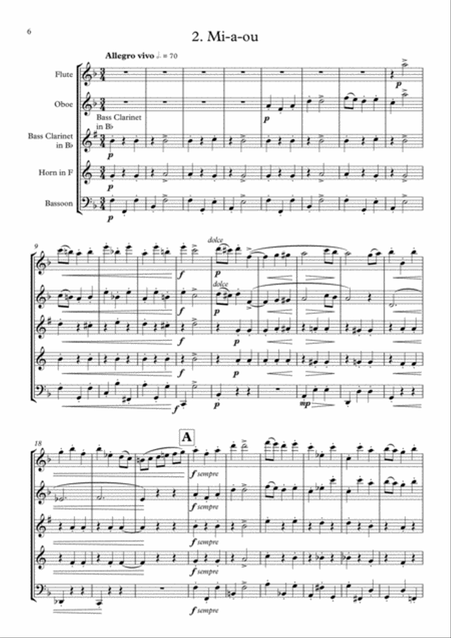 Dolly Suite Woodwind Quintet scores gallery preview page 6