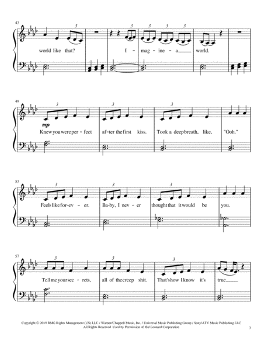 Imagine Imagine Piano Solo scores gallery preview page 3