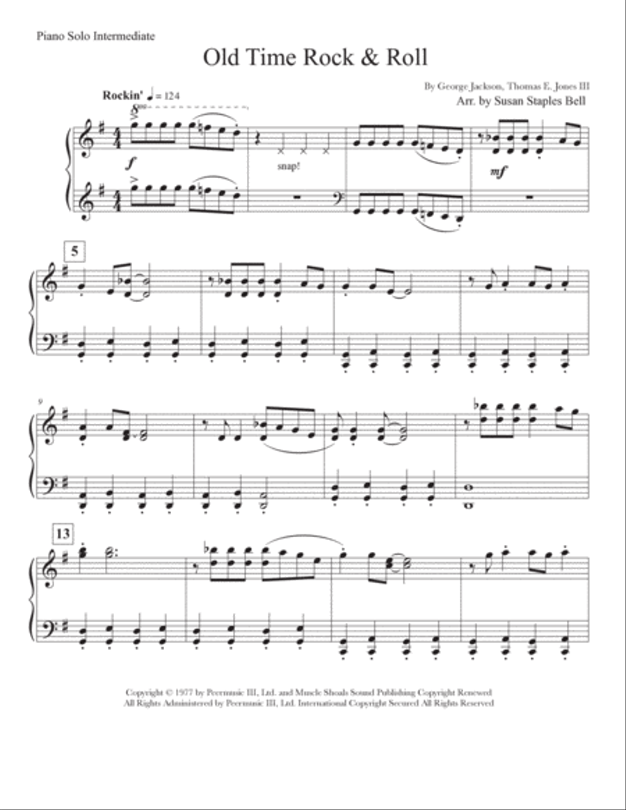 Old Time Rock & Roll Piano Solo scores gallery preview page 2
