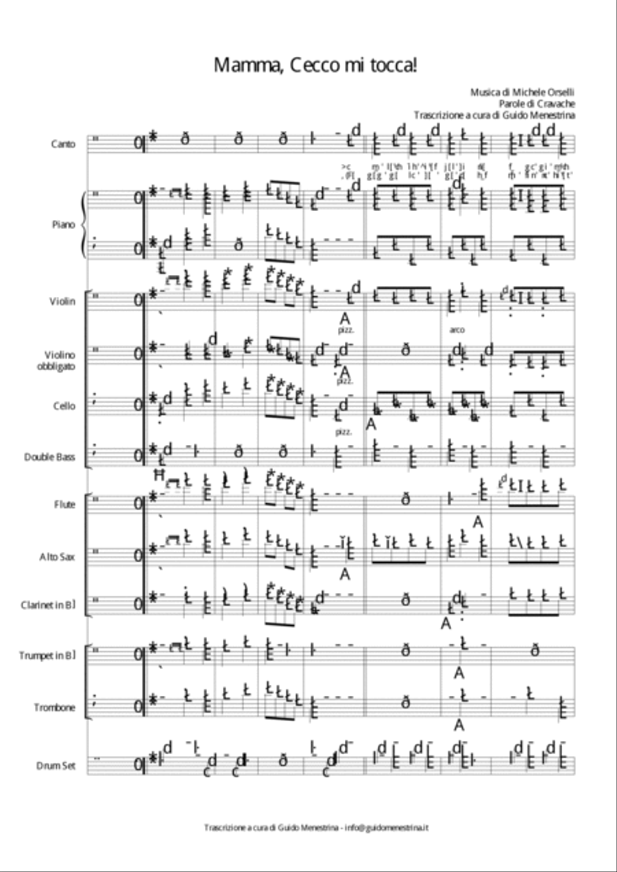 Michele Orselli - Mamma, Cecco mi tocca (1929) Large Ensemble scores gallery preview page 2