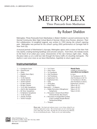 Metroplex: Three Postcards from Manhattan: Score