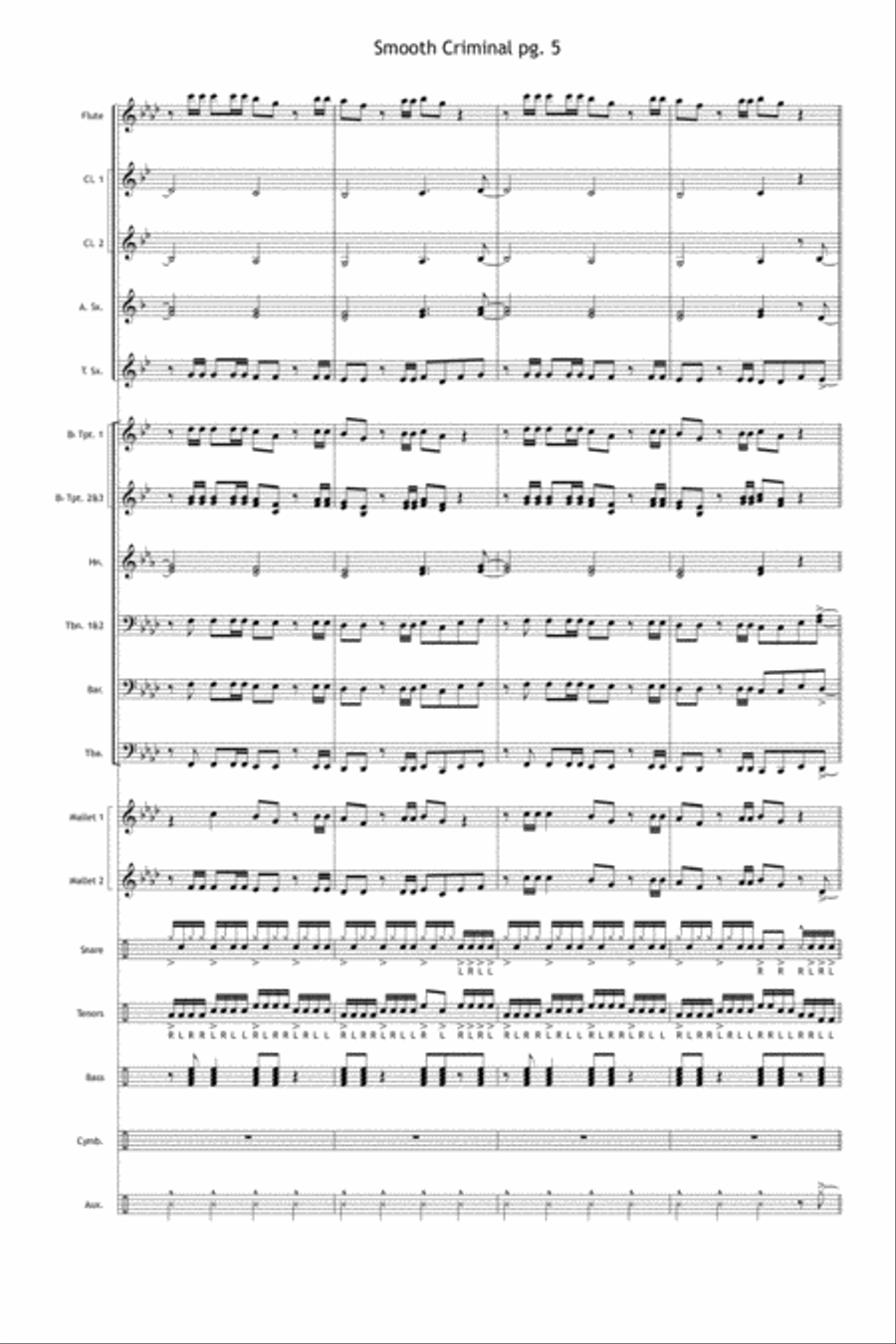 Smooth Criminal Marching Band scores gallery preview page 6