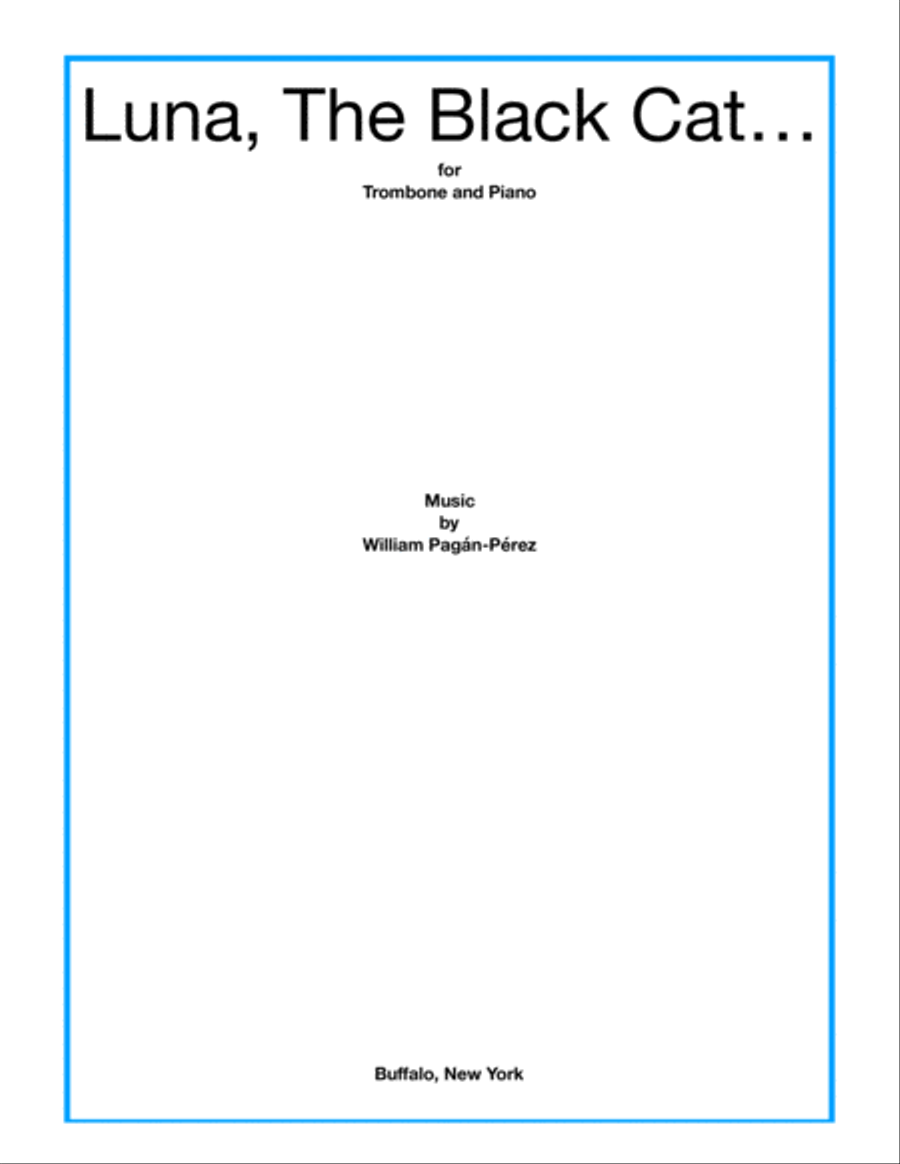 Luna, The Black Cat for Trombone and Piano Piano scores gallery preview page 1