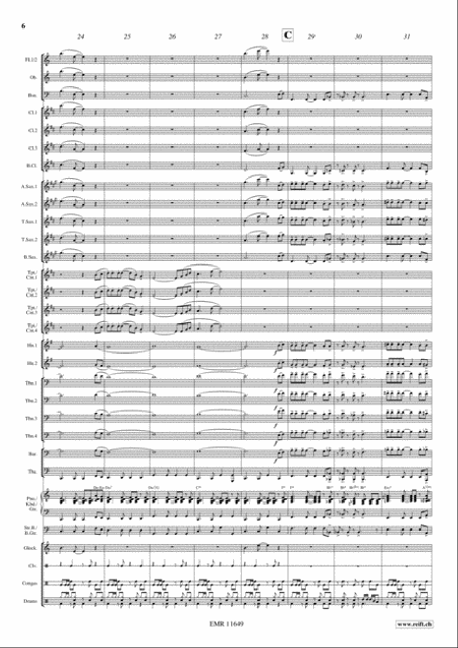 Cuban Romance Concert Band scores gallery preview page 7