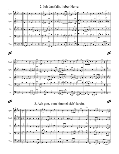 Bach Four-Part Chorales - 35 in Set (for Brass Quintet) image number null