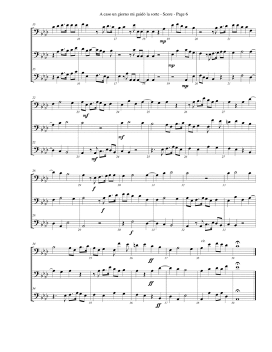A caso un giorno mi guidò la sorte for Trombone or Low Brass Trio Trombone Trio scores gallery preview page 6