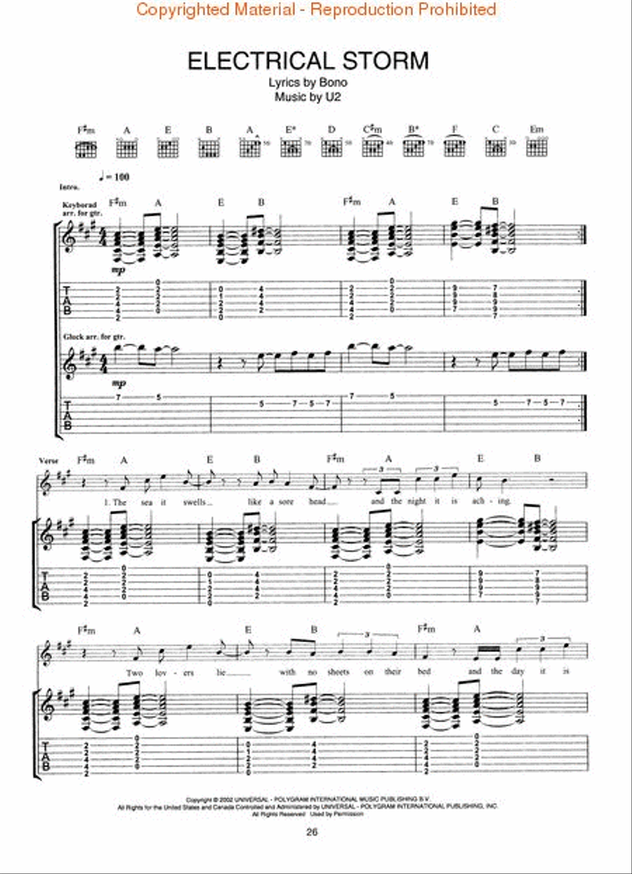 U2 – The Best of 1990-2000 Electric Guitar scores gallery preview page 4