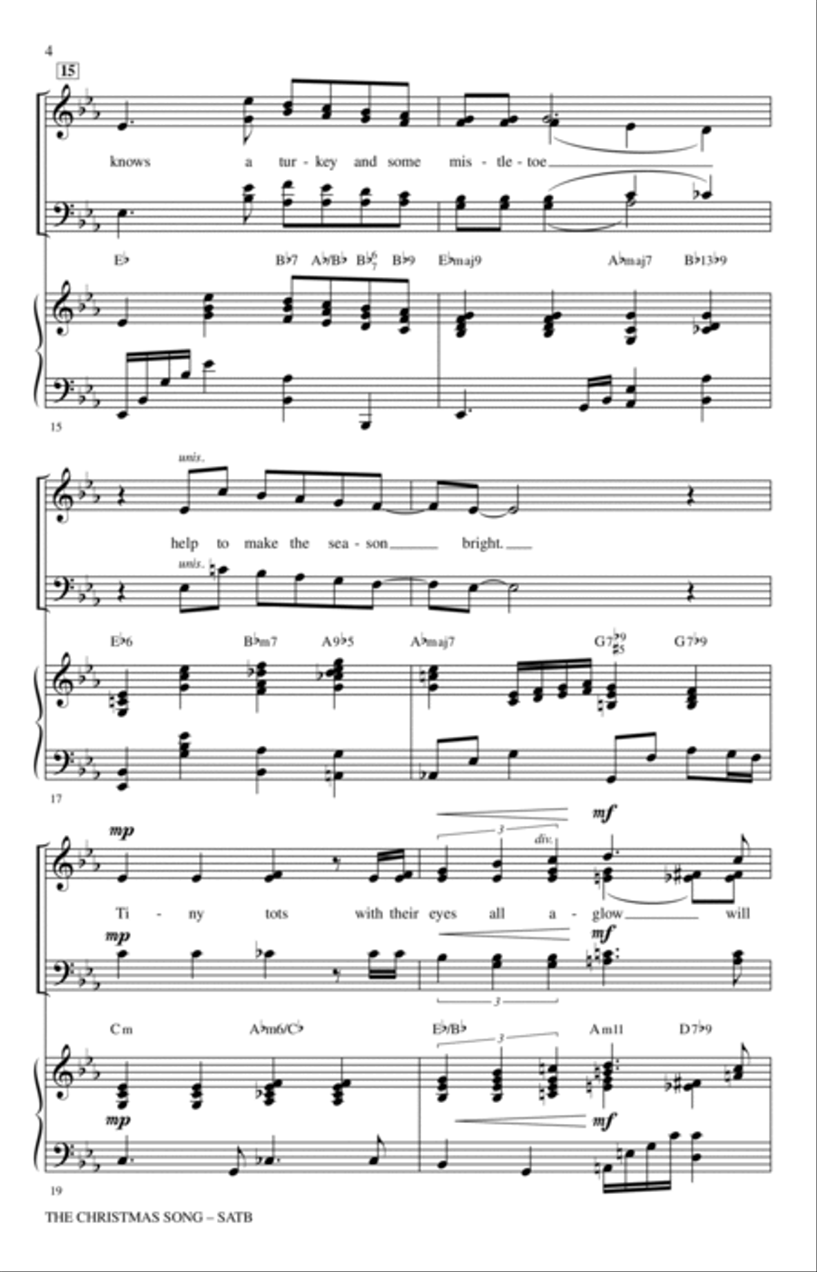The Christmas Song (Chestnuts Roasting On An Open Fire) 4-Part scores gallery preview page 3