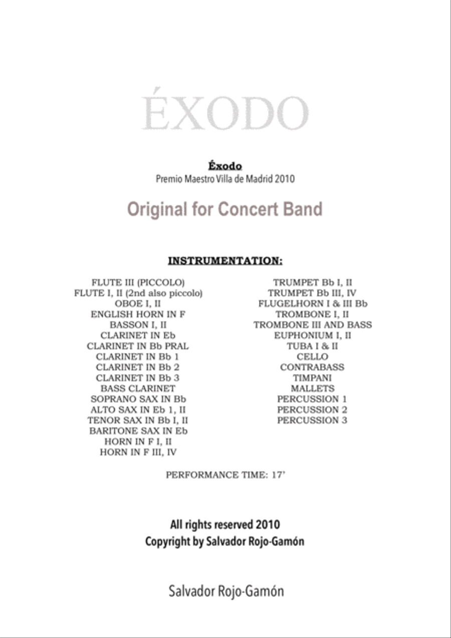 Éxodo Concert Band scores gallery preview page 3