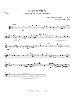 Book cover for Amazing Grace (Violin & Viola duet) Viola part