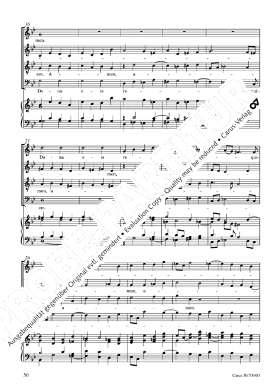 Requiem in E flat major 4-Part scores gallery preview page 51