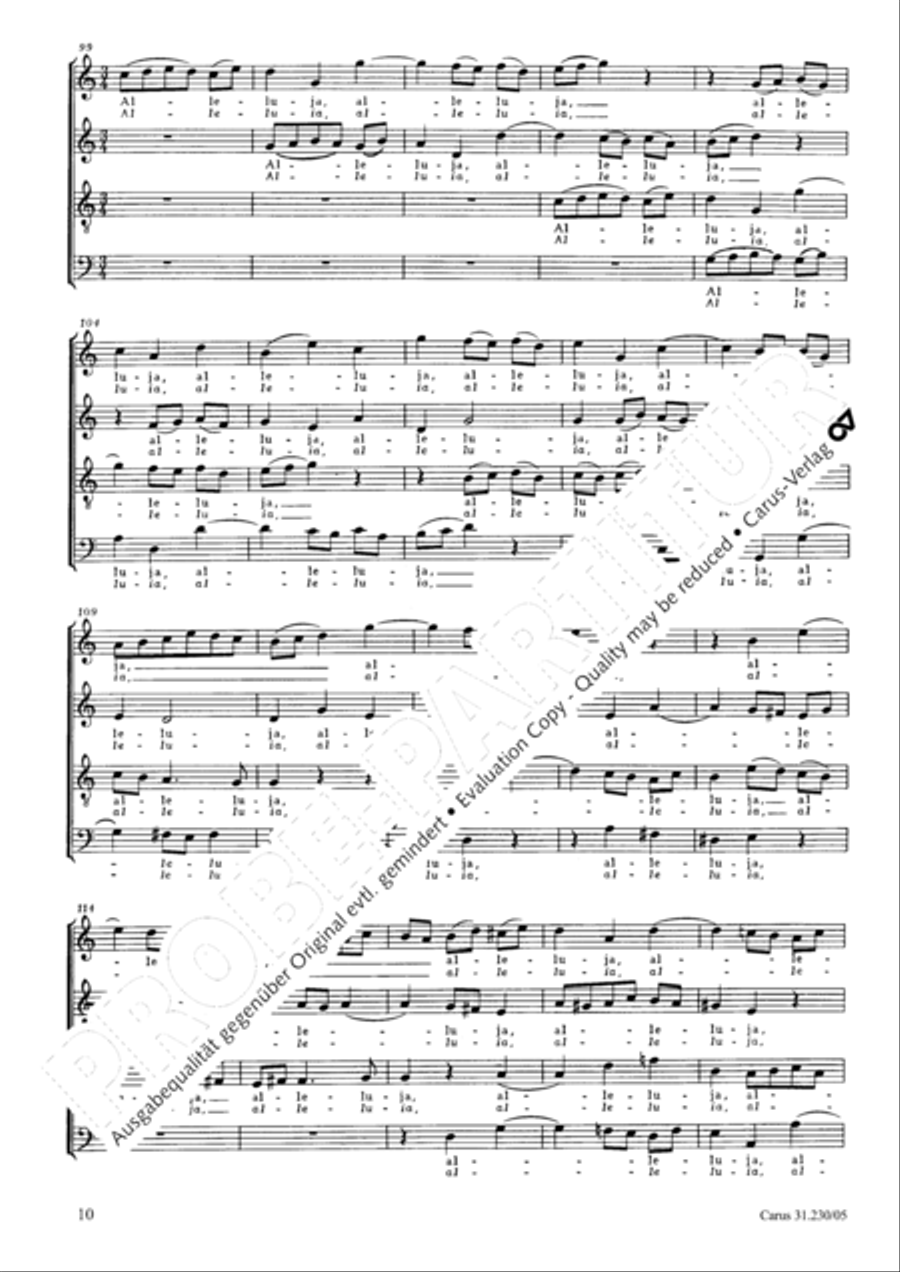 Praise ye the Lord, all ye nations (Lobet den Herrn, alle Heiden) 4-Part scores gallery preview page 11