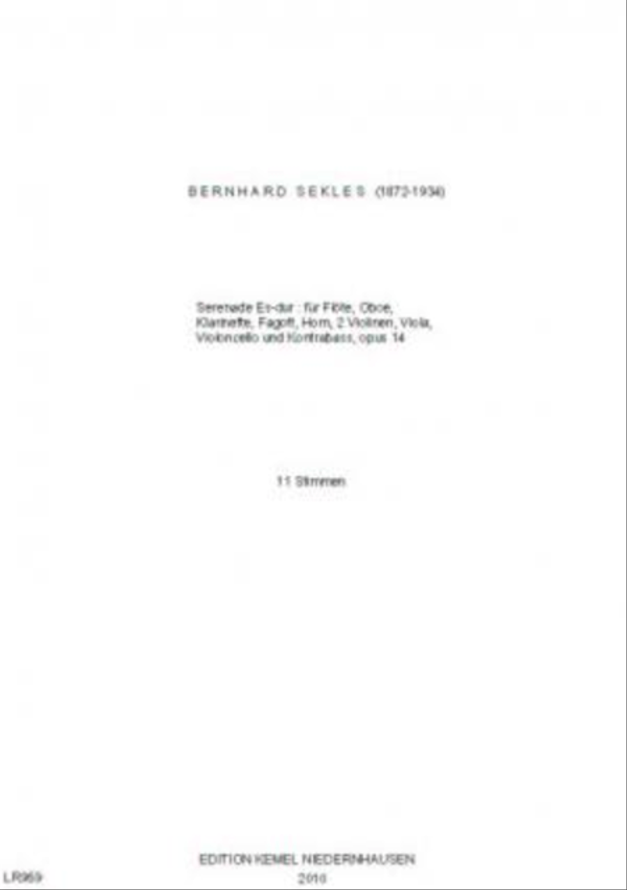 Serenade Es-dur Serenade Es-dur Clarinet scores gallery preview page 1