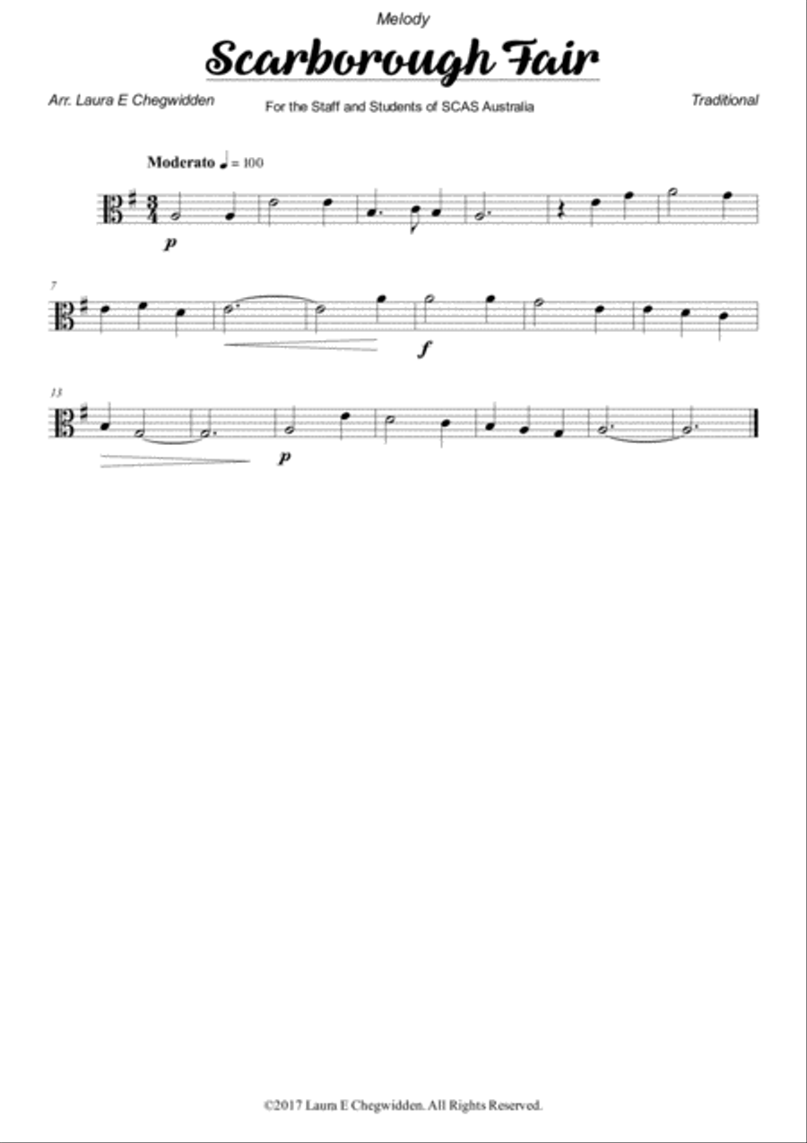 Scarborough Fair for Beginner String Orchestra String Orchestra scores gallery preview page 6