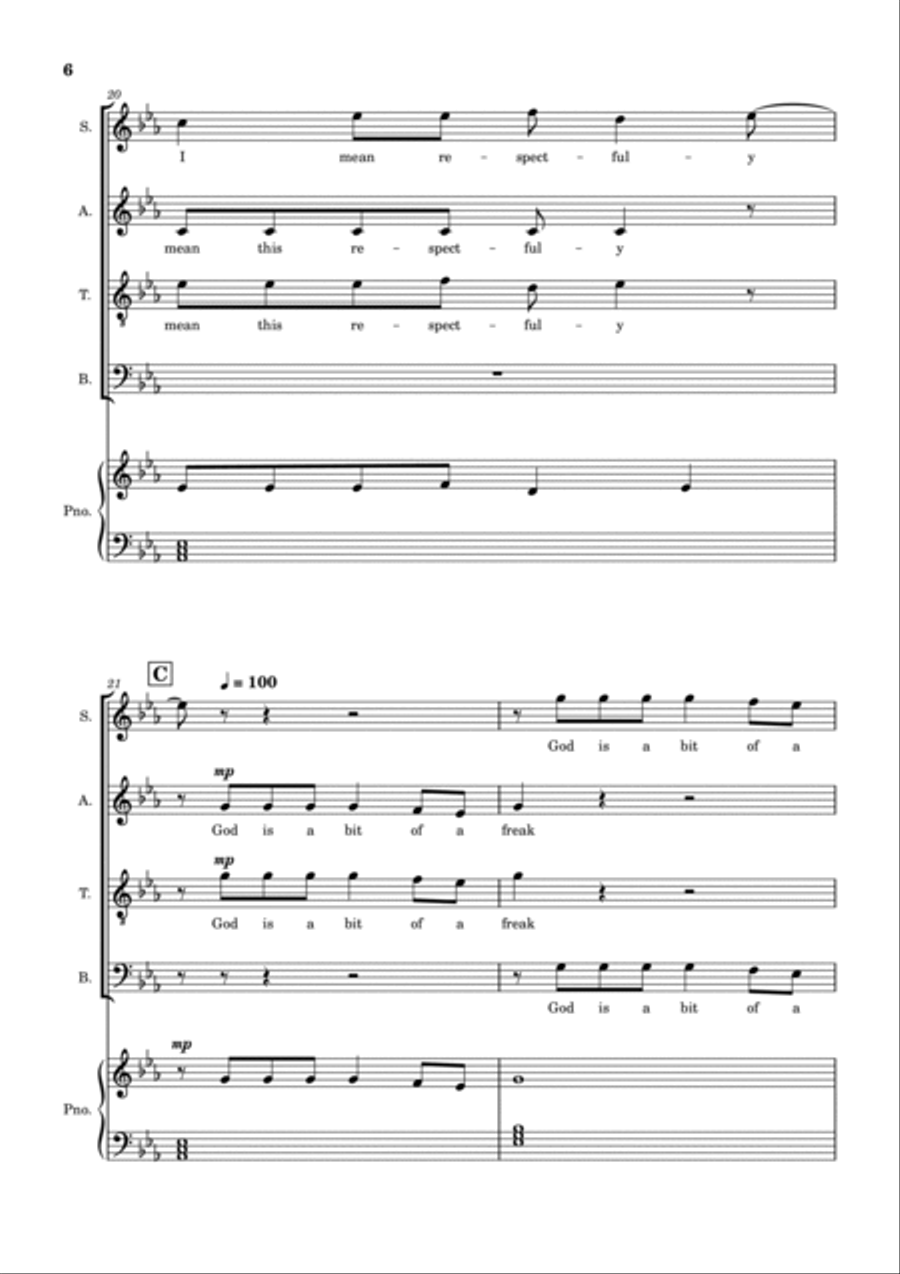 God Is A Freak 4-Part scores gallery preview page 4
